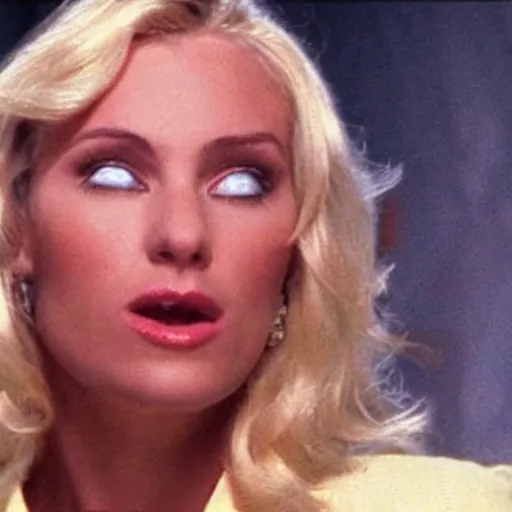 Image similar to obsessed blonde woman reaction image, movie still