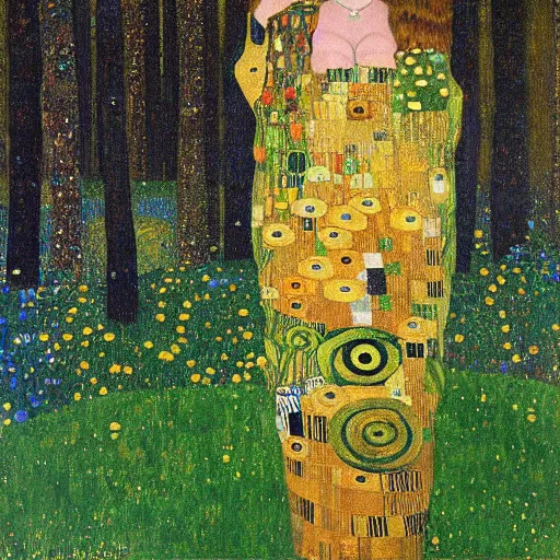 Image similar to forest guardian by gustav klimt