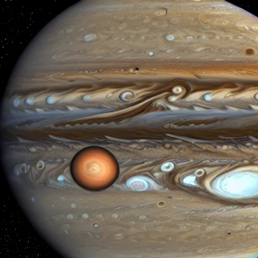 Image similar to a space fight on Jupiter’s Great Red Spot