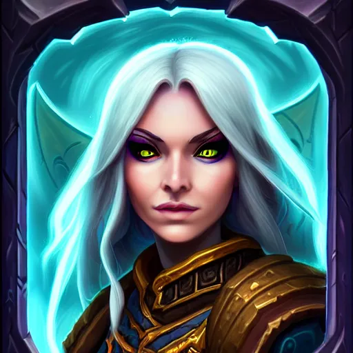 Image similar to Portrait of a sorceress, Hearthstone official trending art, exagerated accurate details, trending on MasterpieceStation in category 'Perfect same eyes'