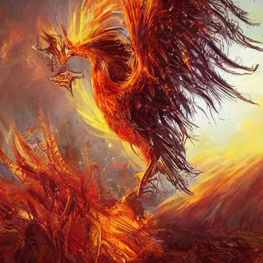 Image similar to photograph of the phoenix, the majestic mythical bird with the plumage of fire, beautiful intense light of fire, hyper detailed, photography, pexels, flickr, dslr, unreal engine 5, artstation, marc simonetti, john howe, ferdinand knab