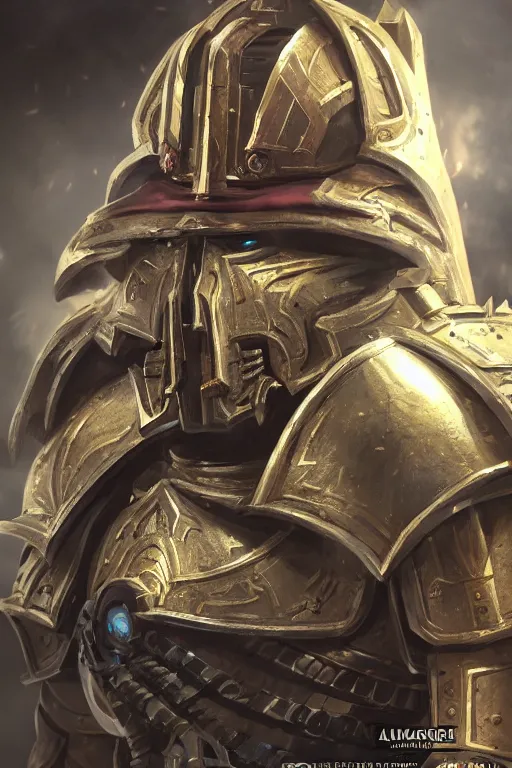 Image similar to armor portrait heros warhammer 4 0 k horus heresy fanart - the primarchs emperor by johannes helgeson animated with vfx concept artist & illustrator global illumination ray tracing hdr fanart arstation zbrush central hardmesh 8 k octane renderer comics stylized