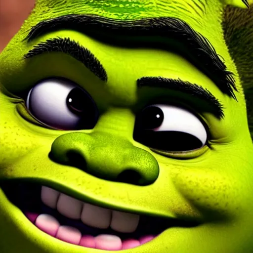 Image similar to shrek, hyper realistic, realistic, photography, high detail, 8 k, closeup