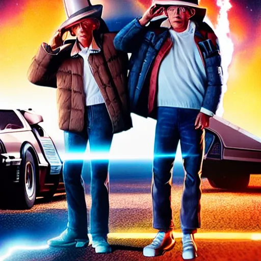 Prompt: back to the future poster, cinematic, realistic, octane render