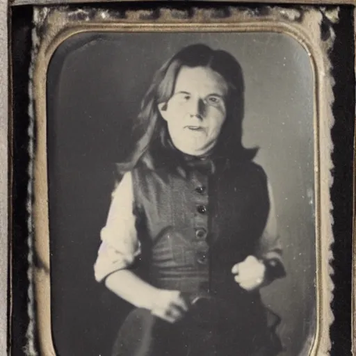 Image similar to tintype flash photo of a nightmare