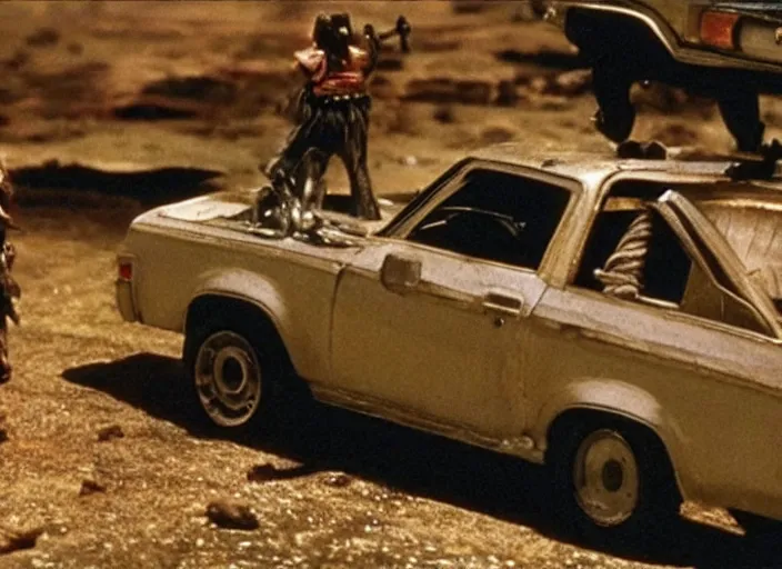 Image similar to El Camino scene from the 1979 science fiction film Muppet Mad Max