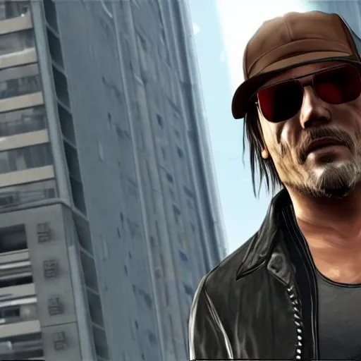 Image similar to Norman Reedus in a GTA V loading screen, screenshot