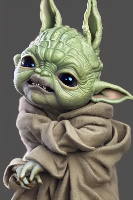 Prompt: digital masterpiece illustration concept art of porcelain statue of doge as baby yoda, extremely detailed and intricate complexity, epic composition, magical atmosphere, cinematic lighting, wide long shot, trending on artstation, 8 k