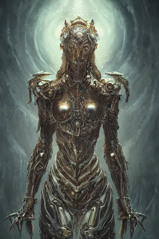 Prompt: Ethereal Flame Goddess wearing Biomechanical Armor Imbued with Water Runes, digital art, fantasy, magic, professional illustration by Seb McKinnon, WLOP, and artgerm, illustration