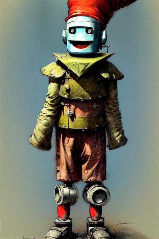 Image similar to adventurer ( ( ( ( ( 1 9 5 0 s retro future robot android knome clown. muted colors. ) ) ) ) ) by jean baptiste monge!!!!!!!!!!!!!!!!!!!!!!!!! chrome red