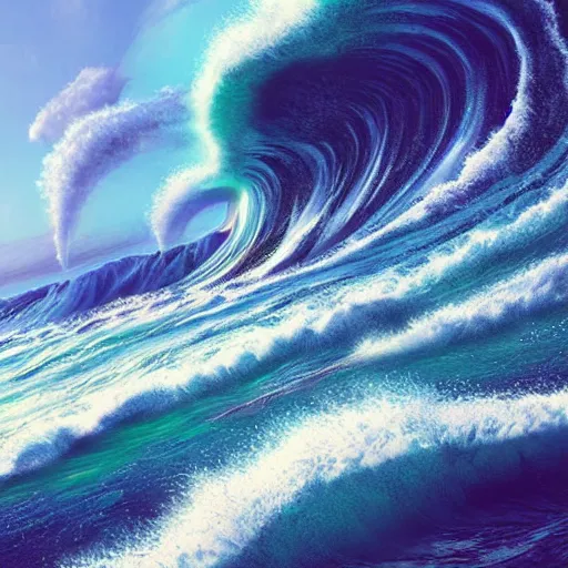 Image similar to a screaming ocean wave, realistic, cinematic, digital art, trending on artstation