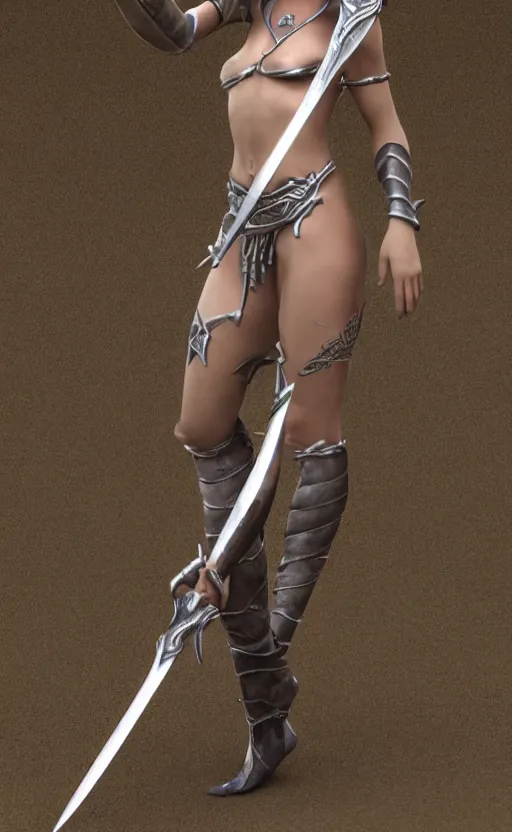 Prompt: beautiful silver hair female dark elf dagger, wielding a bow, octane renderer, award winning