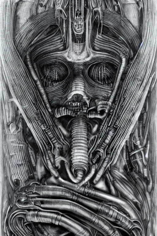 Image similar to tinnitus, by h. r. giger