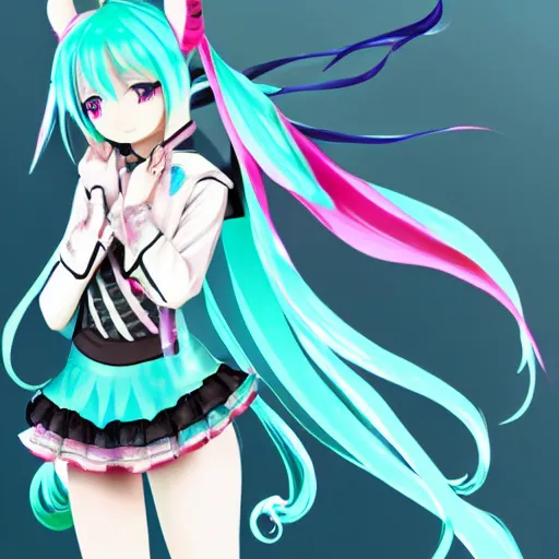 Prompt: Hatsune Miku in Arcane style