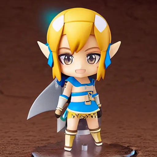 Image similar to high quality portrait flat matte painting of cute girl in the style of nendoroid and Toon Zelda , flat anime style, thick painting, medium close-up