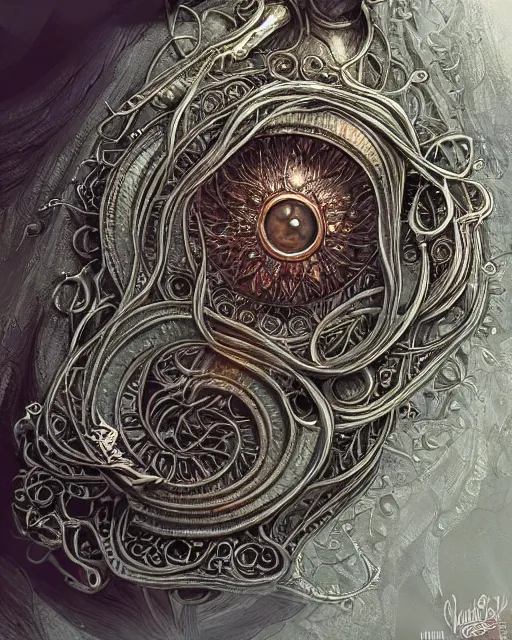 Image similar to close up shot of an amulet, fantasy, intricate, elegant, highly detailed, digital painting, artstation, concept art, smooth, sharp focus, illustration