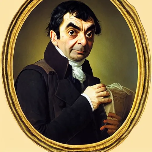 Prompt: mr. bean in the french revolution, painting by jacques - louis david by