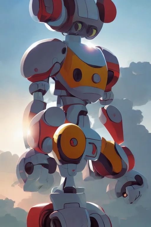 Image similar to metabots medabots medarotto medarot robot minimalist comics, behance hd by jesper ejsing, by rhads, makoto shinkai and lois van baarle, ilya kuvshinov, rossdraws global illumination ray tracing hdr radiating a glowing aura