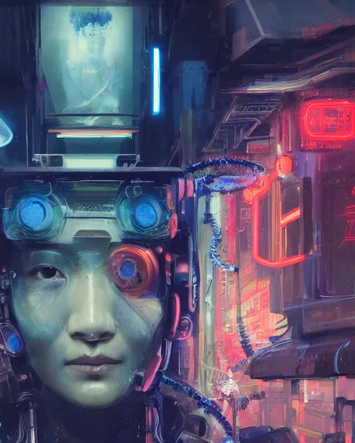 Image similar to detailed portrait Dr. Catherine Chun , cyberpunk futuristic neon, reflective deep blue coats, decorated with traditional chinese ornaments, underwater station Pathos behind by Ismail inceoglu dragan bibin hans thoma greg rutkowski Alexandros Pyromallis Nekro Rene Maritte Illustrated, Perfect face, fine details, realistic shaded, fine-face, pretty face