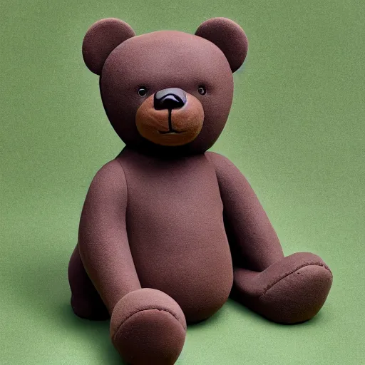 Image similar to Teddy Bear made of slime, inviting clay mud, slick and slimy, warm and yielding