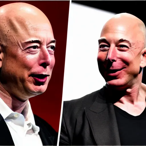 Prompt: elon musk vs jeff bezos in a boxing evening, direct professional video