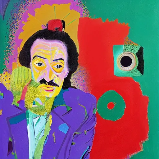 Prompt: a beautiful painting of a space battle with wild, bright colors. salvador dali by gwenda morgan, by david hockney casual, frightful