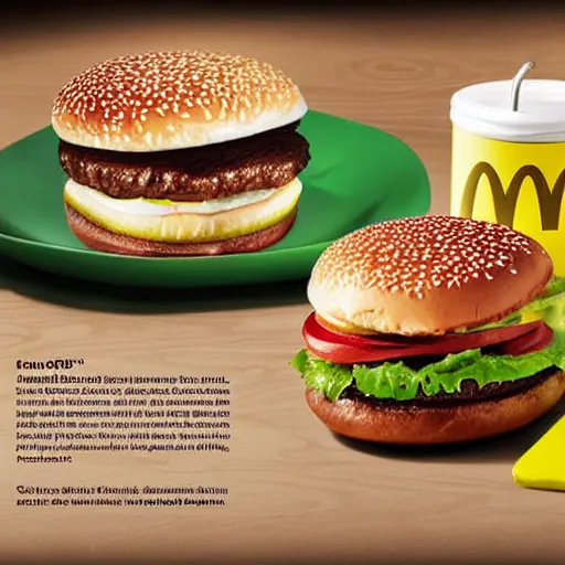 Prompt: the new hamburger from mcdonalds, ad photo