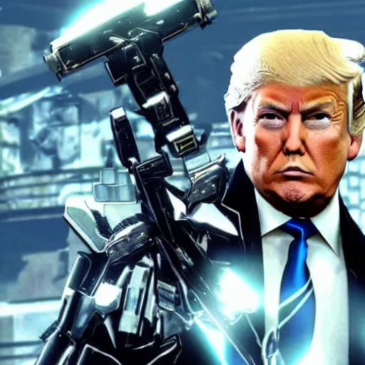 Image similar to donald trump in Metal Gear Rising: Revengeance