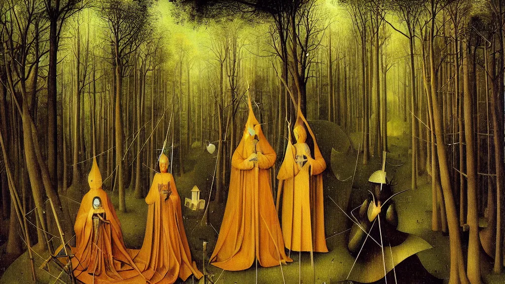 Prompt: a beautiful digital painting digital render of a forest scene by remedios varo hieronymus bosch and johfra bosschart
