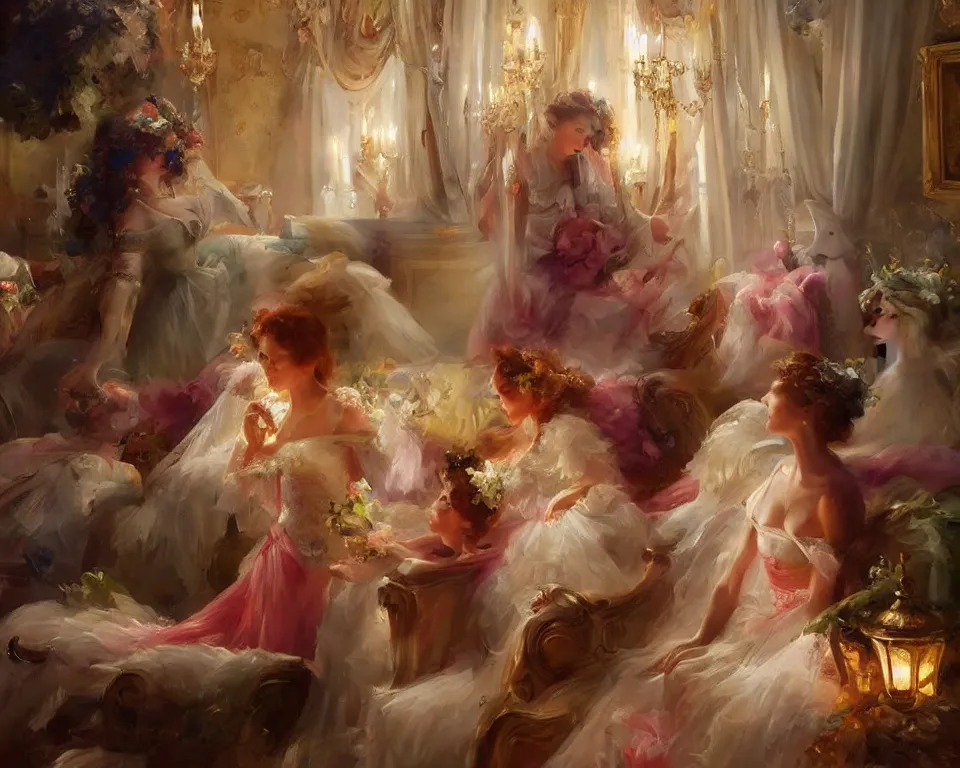 Image similar to a surreal english nation opera theatre set by vladimir volegov and alexander averin and delphin enjolras and daniel f. gerhartz intricate elegant highly detailed digital art, artstation