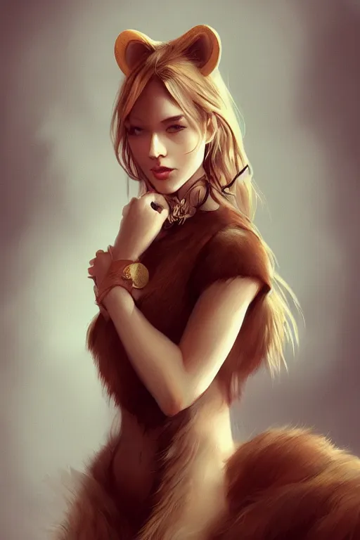 Prompt: furry female, lioness, fashion photography, concept art, costume design, illustration, single face, cinematic color grading, editorial photo, fashion, hyperrealism, trending on artstation, Charlie Bowater, WLOP, detailed, elegant
