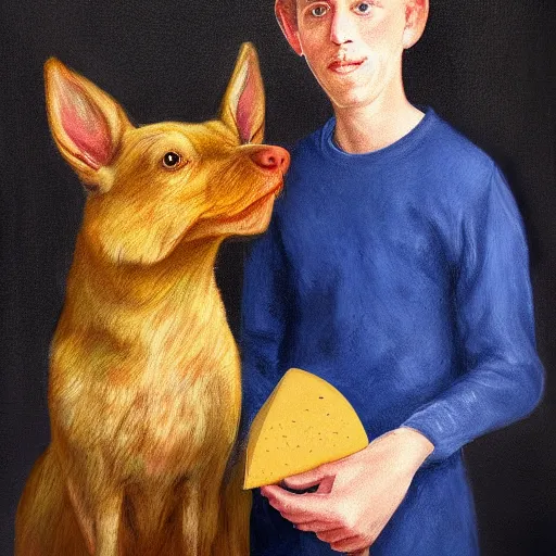 Prompt: a beautiful matte portrait of max and cheese, royal portrait