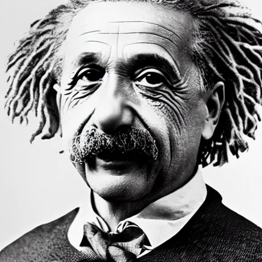 Image similar to portrait of albert einstein as an urban rapper