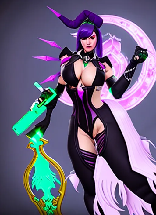 Prompt: morrigan aensland in overwatch, premium character skin