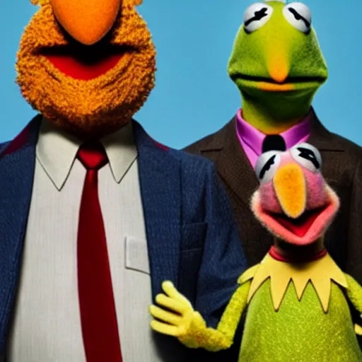 Image similar to the muppets in breaking bad, 4k, high detail, high-resolution photograph