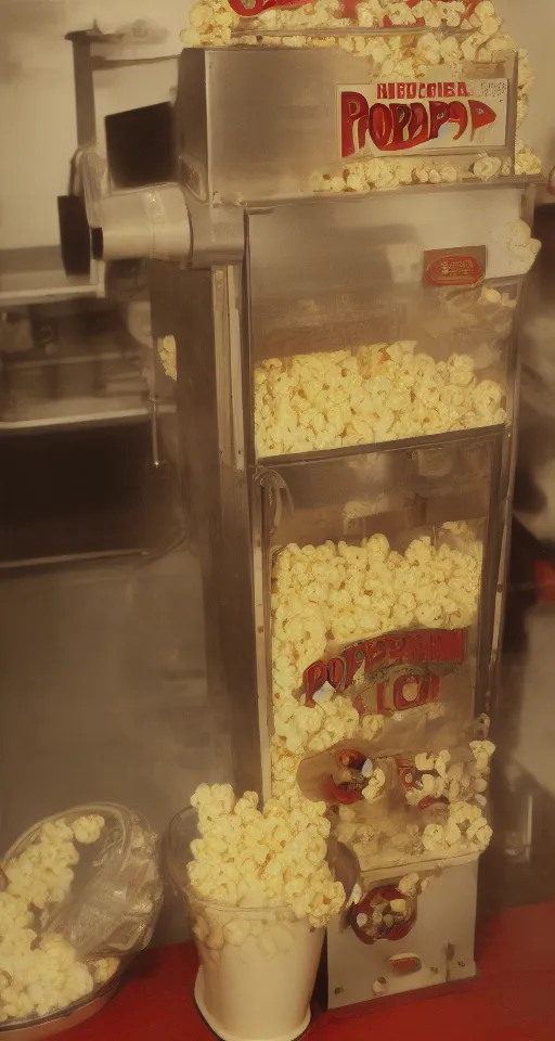 Prompt: Popcorn machine of 1940