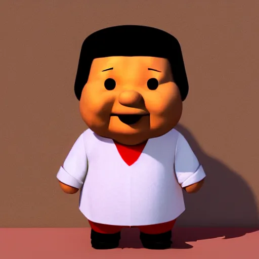 Image similar to little mr xi jinping by roger hargreaves and jim henson. rust, octane render, unreal engine