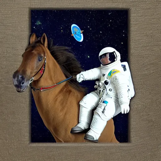 Image similar to astronaut riding a horse in space