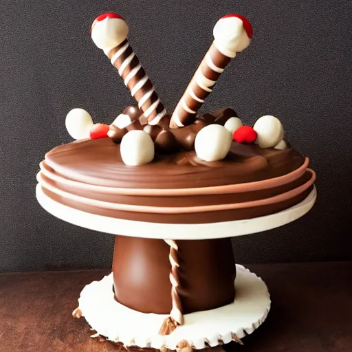 Image similar to a merry - go - round made of chocolate and fudge