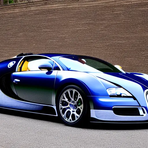 Prompt: bugatti veyron in the style of tool, alex grey