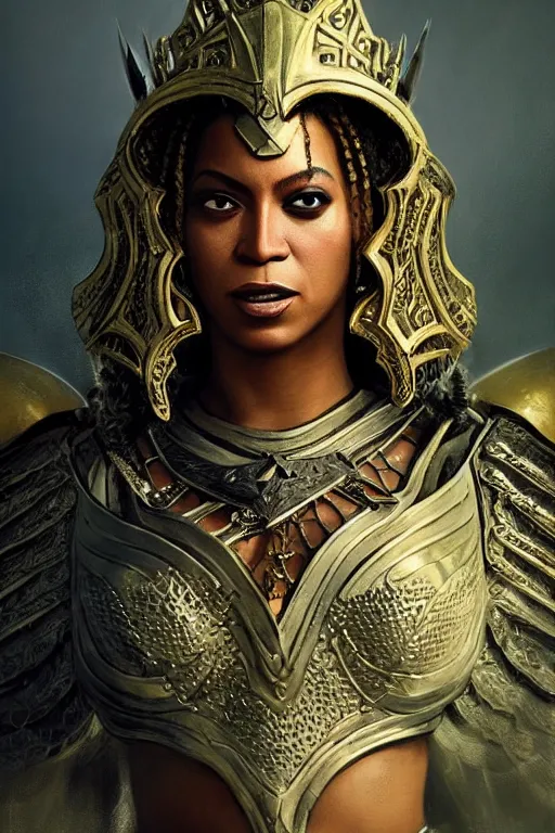 Prompt: beyonce, legendary warrior, heroic, lord of the rings, tattoos, decorative ornaments, battle armor, by carl spitzweg, ismail inceoglu, vdragan bibin, hans thoma, greg rutkowski, alexandros pyromallis, perfect face, fine details, realistic shading photorealism