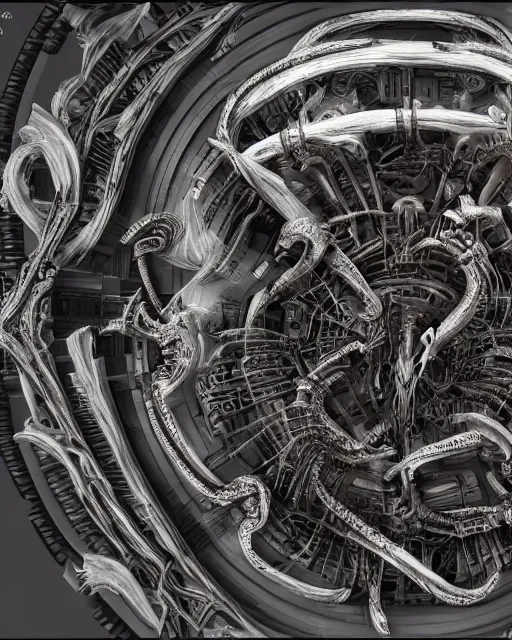 Image similar to video game frame interface by hr giger, biomechanical, 4 k, hyper detailed