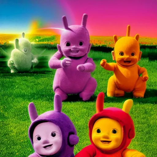 Prompt: teletubbies by luigi serafini