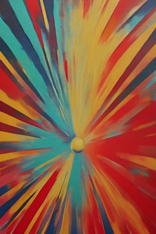 Image similar to mid century modern art sunburst retro on canvas by bernard simunovic