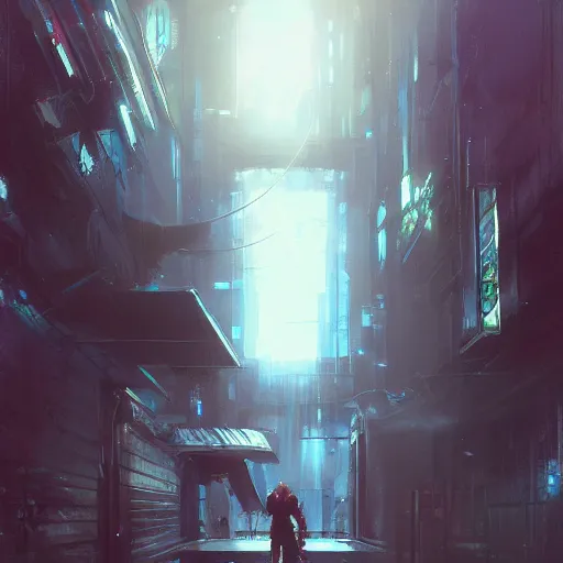 Prompt: door, entrance, cyberpunk city, painted by raymond swanland, painted by greg rutkowski, painted by jeremy mann, painted by igor kieryluk, trending on artstation