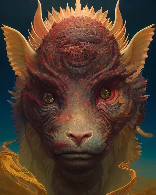 Prompt: highly detailed surreal vfx portrait of a sacred chimera, stephen bliss, unreal engine, greg rutkowski, loish, rhads, beeple, makoto shinkai and lois van baarle, ilya kuvshinov, rossdraws, tom bagshaw, alphonse mucha, global illumination, detailed and intricate environment