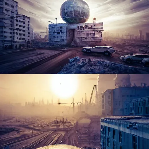Image similar to lively day in a city on the Moon, Neo Norilsk, Neo Kyiv, sci-fi, enchanting, photorealistic, intricate, very very beautiful, elegant, smooth, photorealistic, cinematic, Octane renderer, by Evgeny Zubkov, by Marat Zakirov, trending on Behance