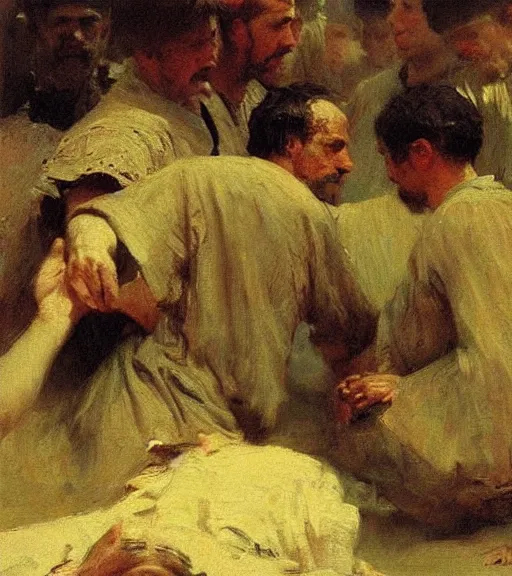 Image similar to high quality high detail painting by ilya repin, accusation of an innocent man, hd