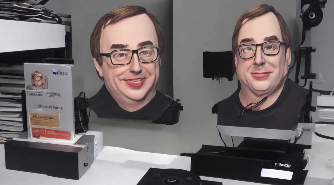 Image similar to vinil scale figure of Linus Torvalds, photo product