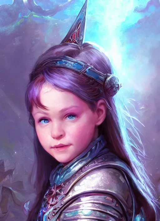 Image similar to young girl, ultra detailed fantasy, dndbeyond, bright, colourful, realistic, dnd character portrait, full body, pathfinder, pinterest, art by ralph horsley, dnd, rpg, lotr game design fanart by concept art, behance hd, artstation, deviantart, hdr render in unreal engine 5